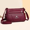 Borsa da donna in morbida pelle, grande capacità, borsa per mamma di mezza età, borsa a tracolla multistrato, borsa per cellulare, piccola borsa quadrata