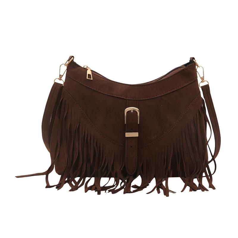 Bohemian Fringe Bag For Women Small Shoulder Crossbody Ethnic Travel Purse