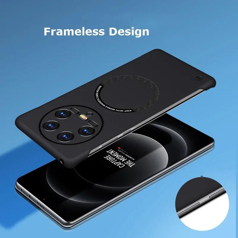 For Magsafe Magnetic Frameless Hard PC Case for Xiaomi 15 Ultra Mi15pro Wireless Charging Shockproof Cover for Xiaomi 15ultra