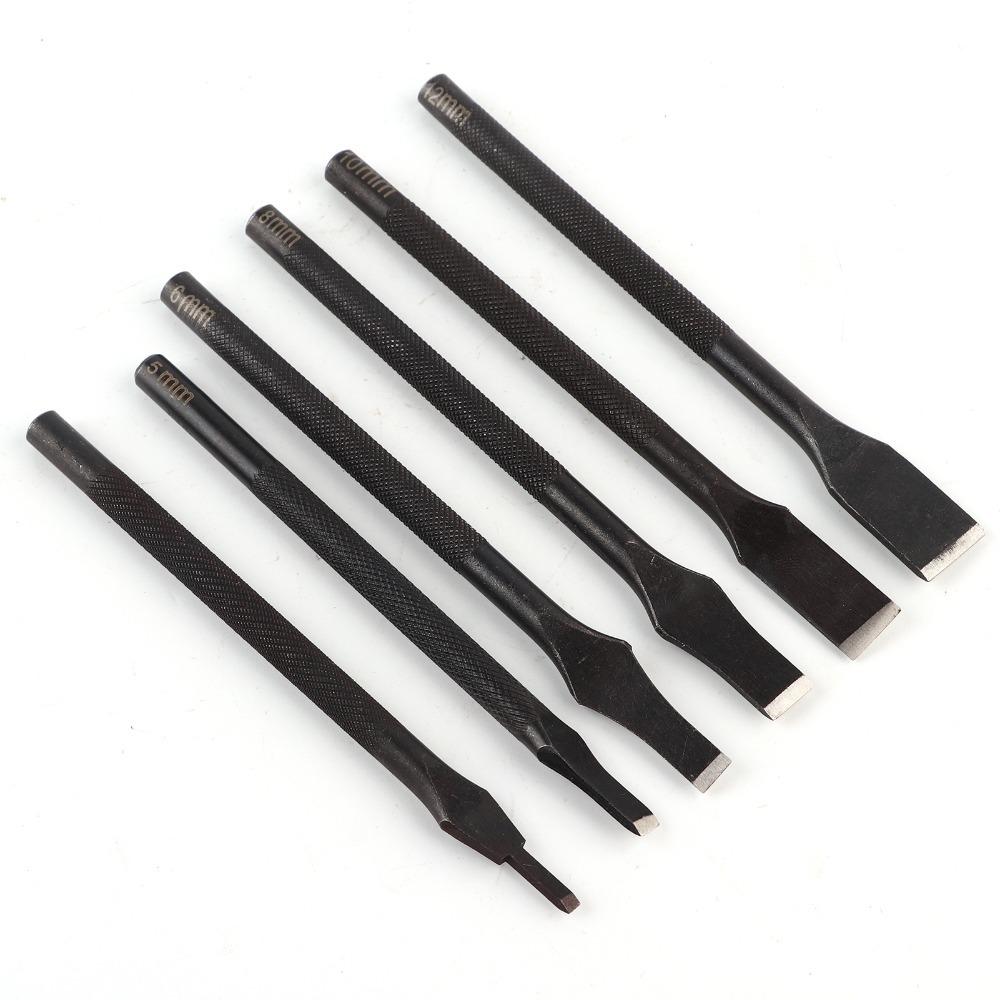 6pcs 3mm to 12mm Punchers Leather Punch Tool Slotted Punch Head Metal Hole Punch Set DIY Hand Work