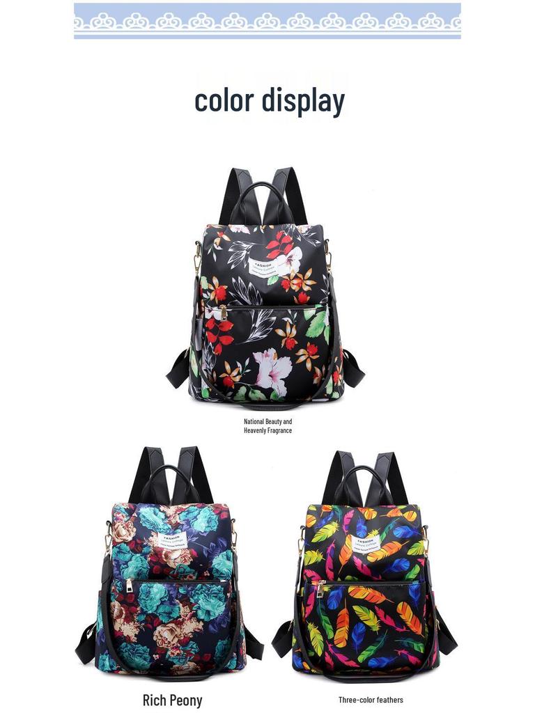 Junior High School Large Capacity Korean Style Printed Backpack for Girls