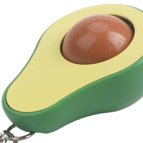 Avocado Keychain Fidget Toy with Rolling Ball Core Stress Relief Portable Fruit Roller Massage Bead Sensory Toy Keyring Pendant Kids Adults Gift