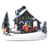 Colorful  Luminous  Small  House Christmas Decoration Small Train Snow House Resin Crafts Christmas Ornaments