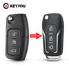 KEYYOU 3 Buttons Modified Filp Car Remote Key Shell For Ford Mondeo Focus Fiesta C Max S Max Galaxy Fob Keyless Entry Case
