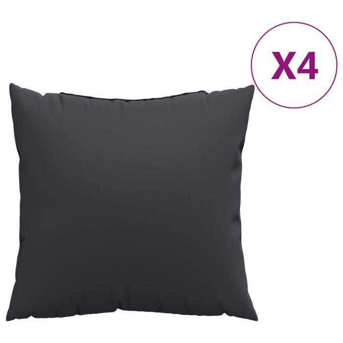 VidaXL Coussins de canapé lot de 4 noir 40x40 cm tissu 360366