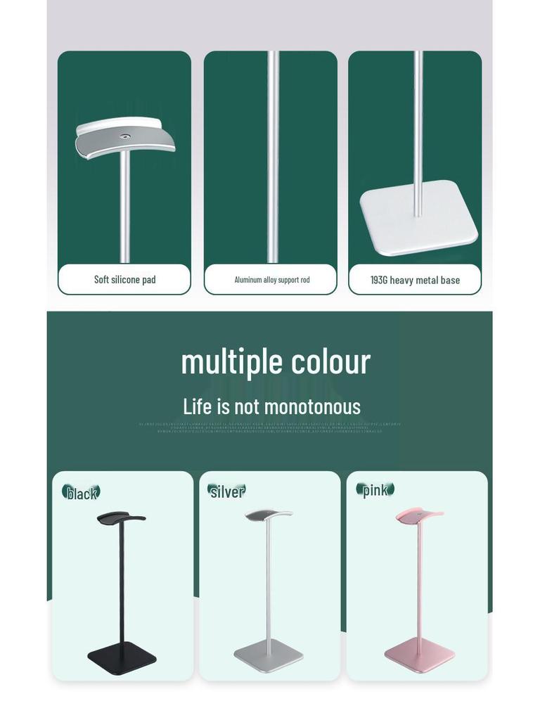 Aluminum Alloy Over-Ear Headphone Stand & Universal Hook