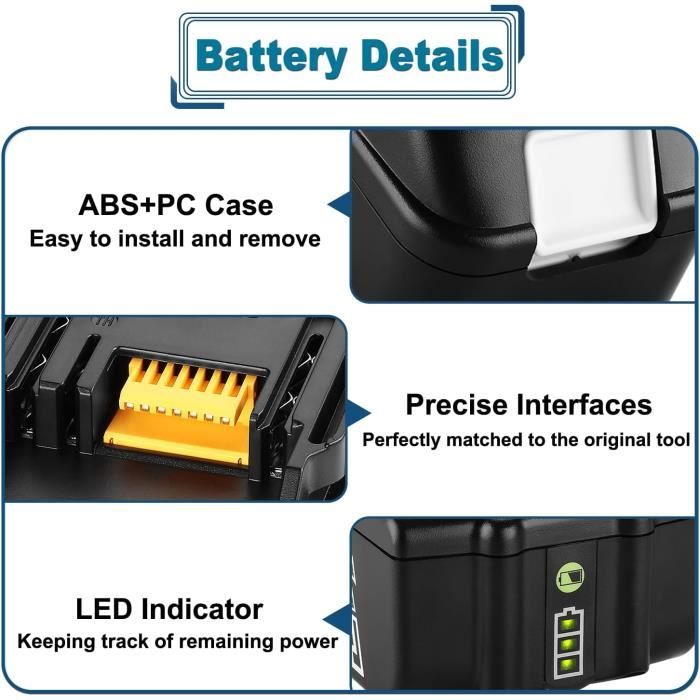 Energup 18V 5.0Ah Batterie De Remplacement Pour Makita 18V Batterie BL1860 BL1850 BL1840 BL1830 BL1820 BL1815 BL1820B BL1815B LXT