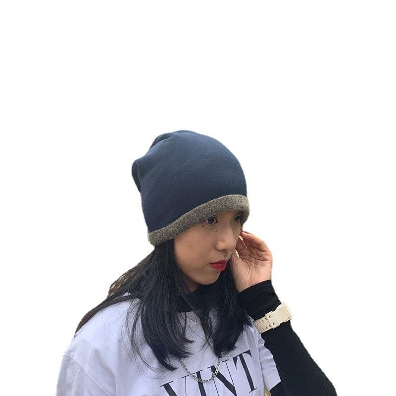 Design Sense Niche Knitted Plush Ear Protector Hat Children's Autumn and Winter Simple Solid Color Warm Stacking Hat Cold Hat
