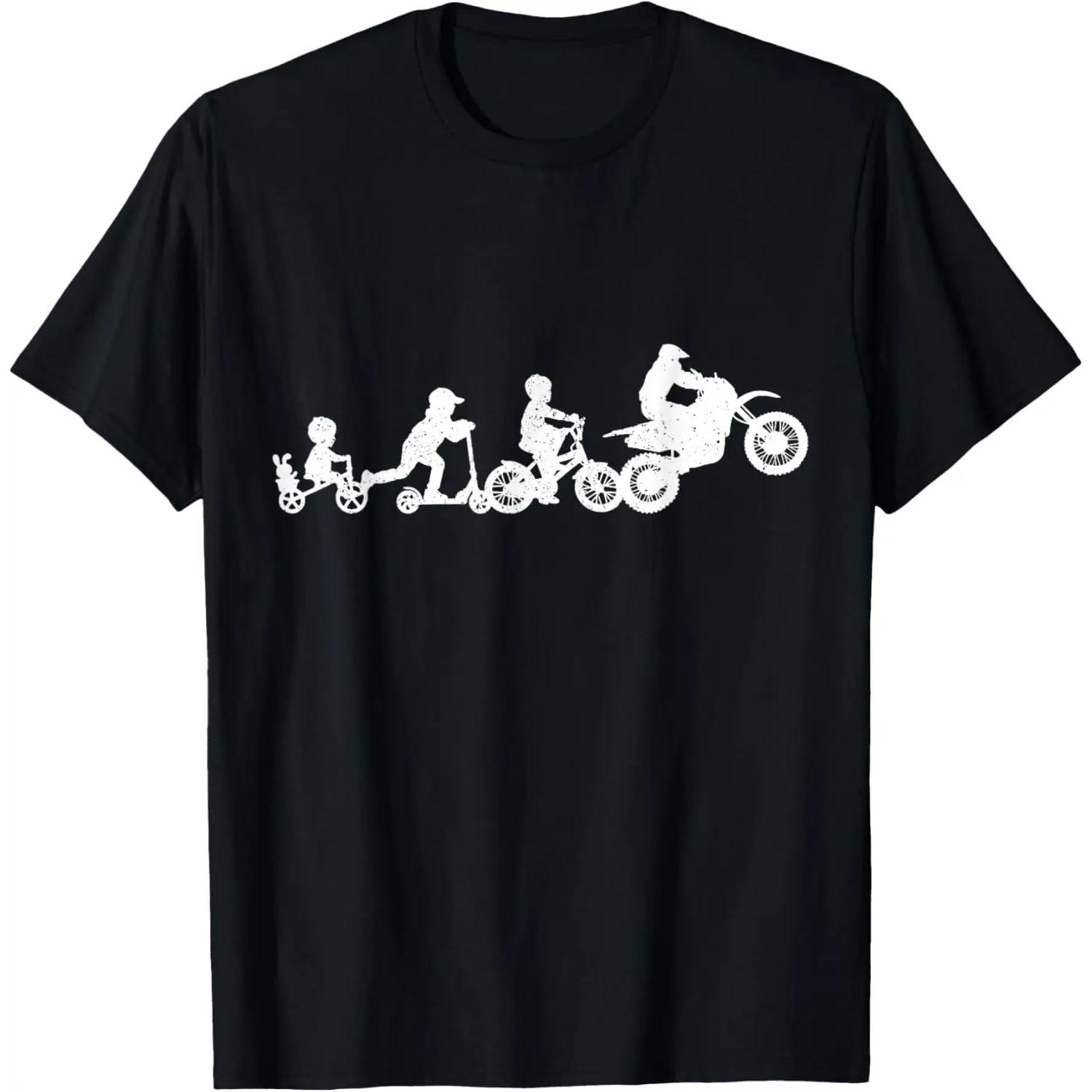 Motocross Evolution Funny Dirt Bike MX Motorcycle Biker T-Shirt S чёрный