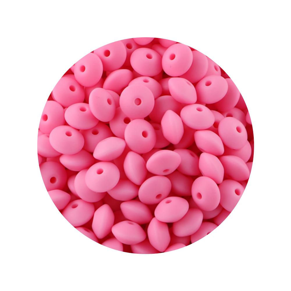 New 50pcs/lot Silicone Lentil Silicone Beads 12mm Jewelry Making Lentil Beads DIY Necklace Bracelets Jewelry Accessories