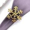 6PCS Reusable Christmas Snowflake Napkin Ring Metal Napkin Buckle Xmas Napkin Holder  Wedding
