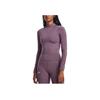 Under Armour Solid Slim Fit High Neck Long Sleeve Sweatshirt Women Sweatshirt Purple 1380773-500