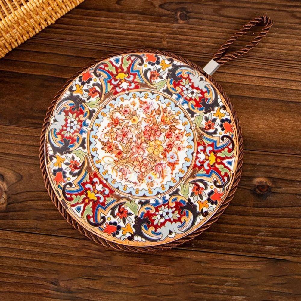 Ethnic Style Heat Insulation Pad Anti-scalding Non-Slip Plate Coasters Cork Placemat  Kitchen