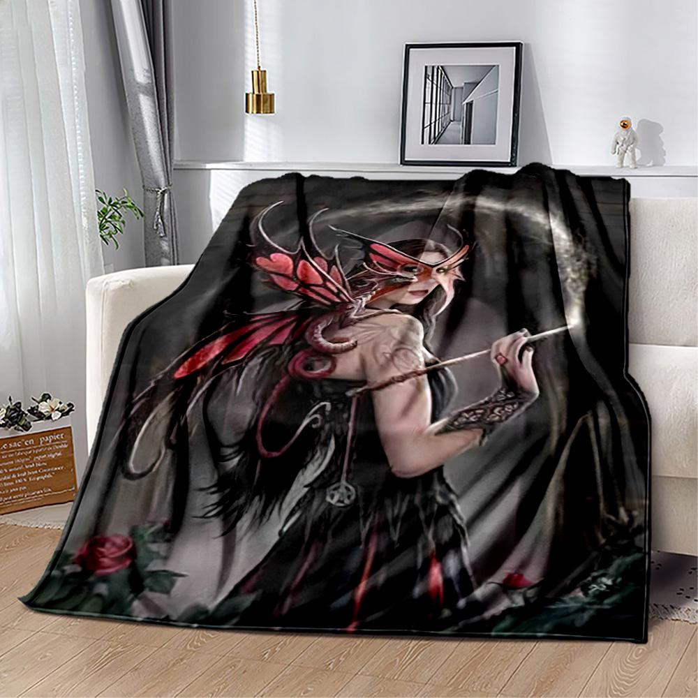 Gothic Style Blanket Soft & Cozy Suitable for Couch Seaside Bed All-Season Use Playful Design Gift for Travel Home Birthdays