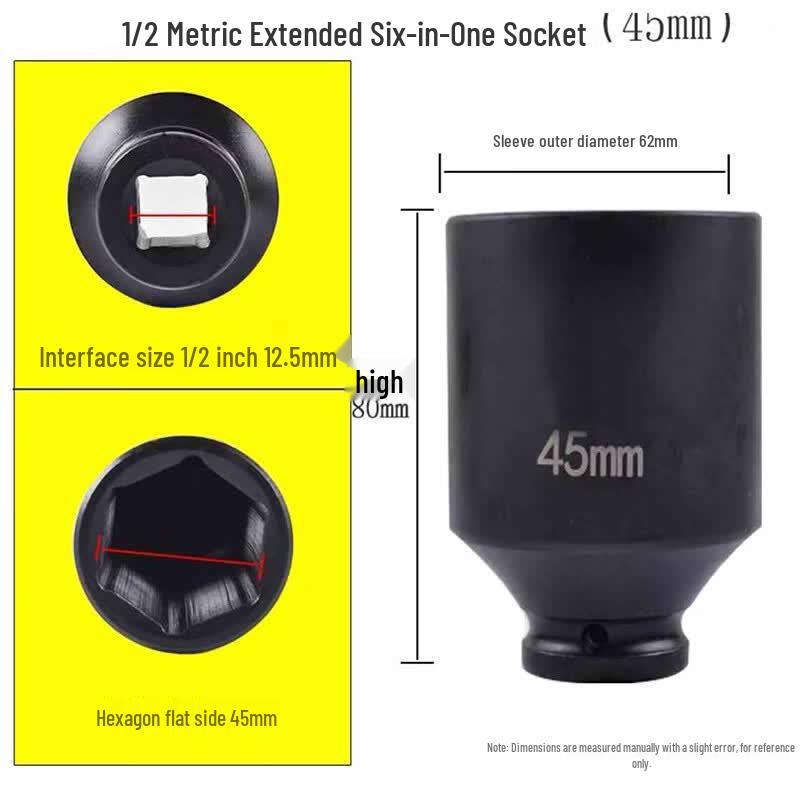 Lingxi 1/2 Air Wrench Hex Socket Adapter