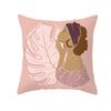 Nordic Abstract Women's Peach Leather Velvet Printed Pillowcase Home Fashion Bedside Sofa Office Cushion Cover