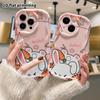 Phone Case: 2D Flat Design Suitable for iPhone 18 17 16 15 14 13 Pro Protective Case, Hugging a Carrot White Rabbit, Perfect Christmas and Halloween H