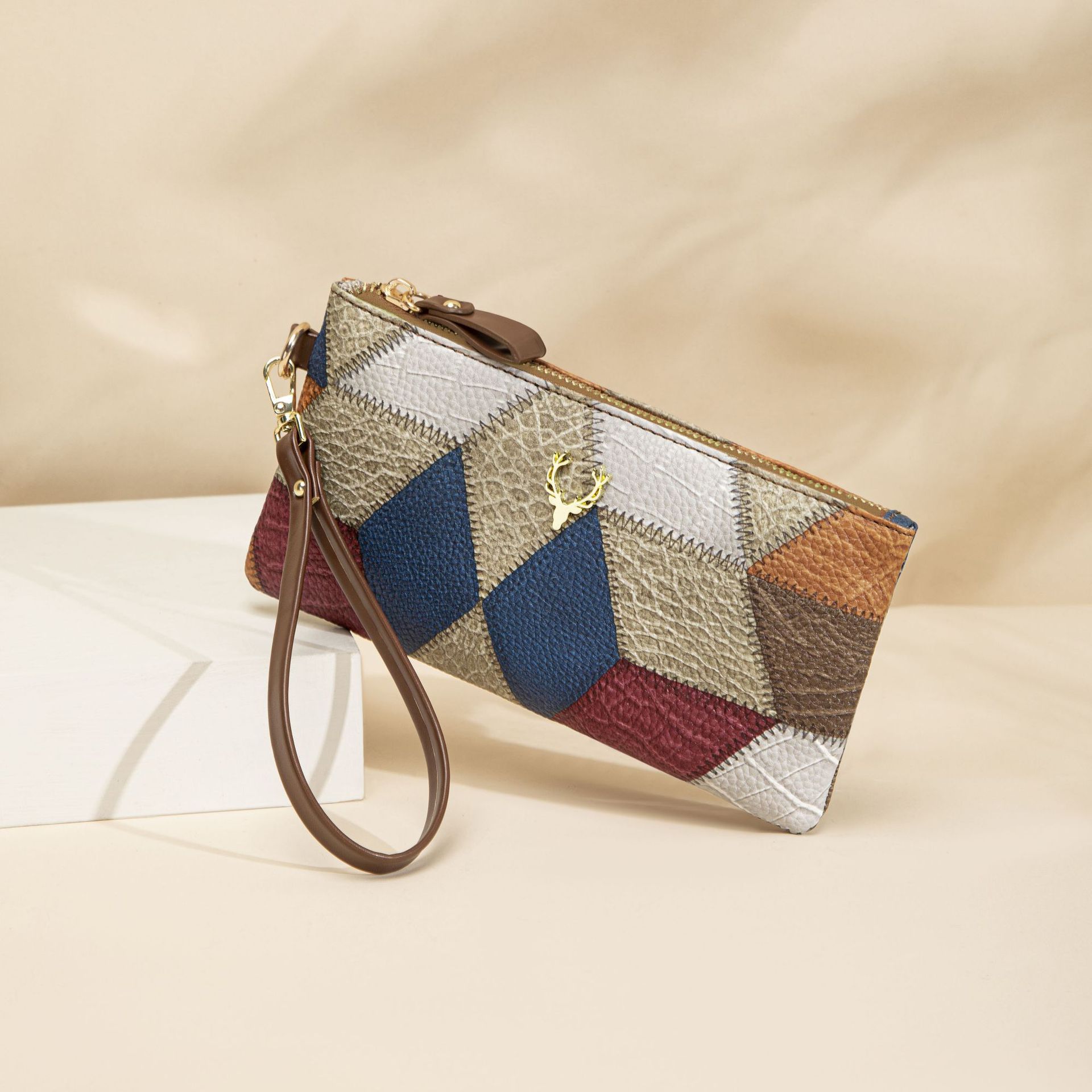 

New fashion square bag women s high-end retro bag versatile zipper bag trendy color matching clutch bag
