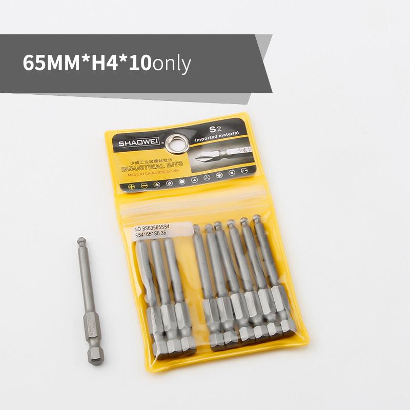 65mm H2-H8 Kuleende Sekskantbits for Skrutrekker 1/4" Sekskantskaft Bitsett Magnetisk Skrutrekkerbitsett