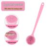 Double-Sided Silicone Bath Brush with Soft Bristles & Long Handle
