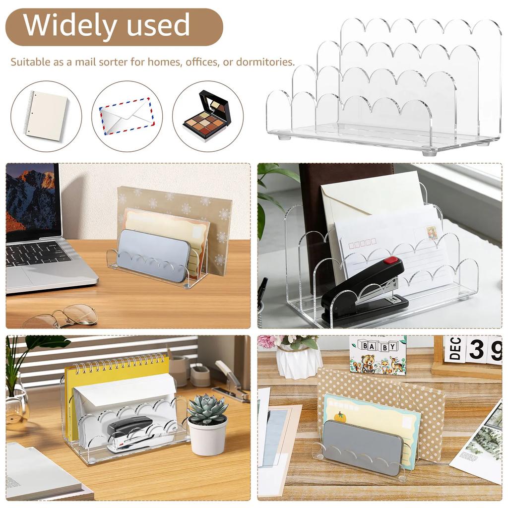 3-Fächer Acryl-Aktenhalter Klarer Briefsortierer Schreibtisch-Organizer Vertikaler Brief-Dokumenten-Teilerhalter Büro-Aufbewahrungsregal