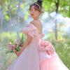 Pink light wedding dress white dress wedding dress temperament girly style