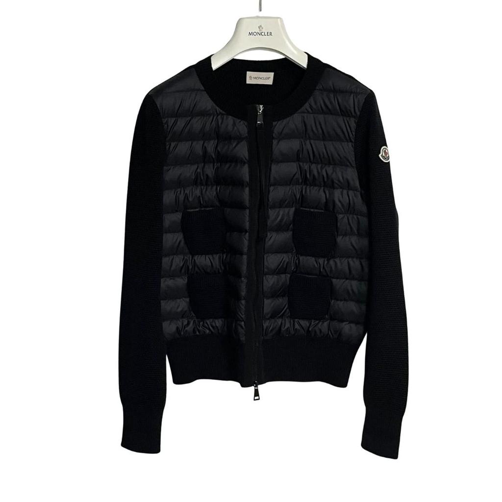 MONCLER Down Cardigan Black Women's Size M Model E2093947480098125