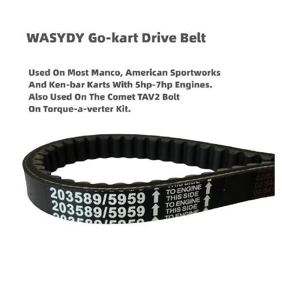 3 Pack 203589/5959 Go Kart Drive Belt For 30 Series Go Kart Torque Converter Drive Belt Replaces Manco 5959 / Comet 203589/Coleman KT196/Murray