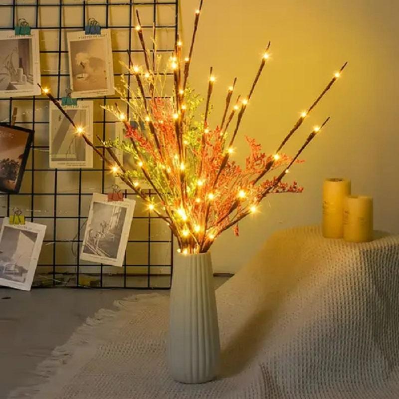 

Светодиодный рождественский декоративный светильник в виде ветки, работающий от батареек, волшебная лампа в виде ветки ивы для вечеринки своими руками, рождественского и новогоднего декора