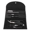 8 Pcs Eyebrow Grooming Kit Black Rustproof Stainless Steel Eyebrow Trimming Kit Beauty Tools with Storage Bag