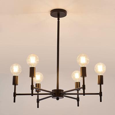 6-Light Modern Metal Chandelier Semi Flush Mount Ceiling Light Fixture Pendant Lights