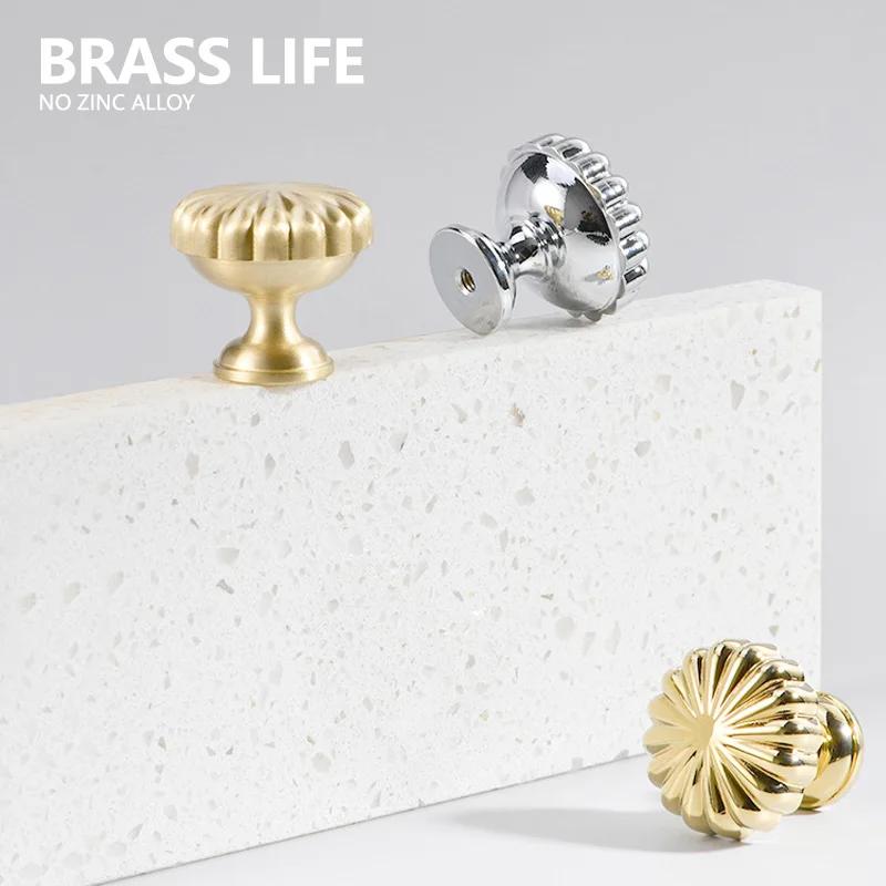 BRASSLIFE Ronde Messing Goud Meubelhandgrepen Voor Lades Badkamer Keuken Opbergkast Trekkers Kledingkast Schoenenkast Deurknop