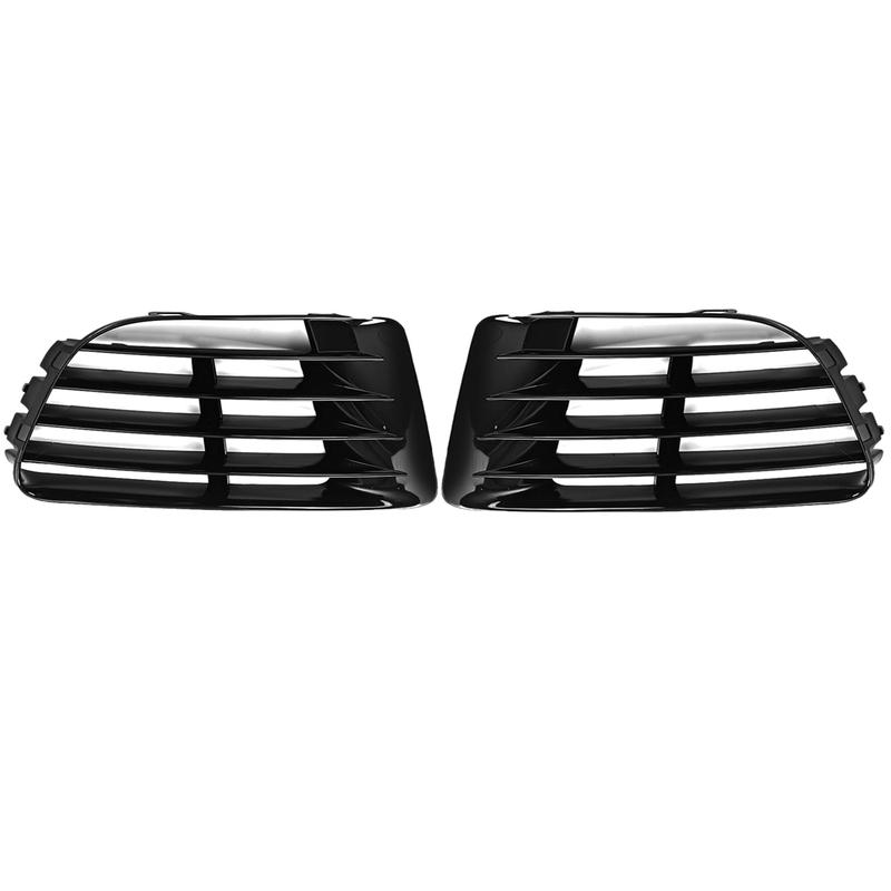 2pcs Car Front Fog Light Grille Lower Bumper Grill Cover Trim For VW For Golf MK6 R 2009-2013 5K0853665E 5K0853666E Glossy Black