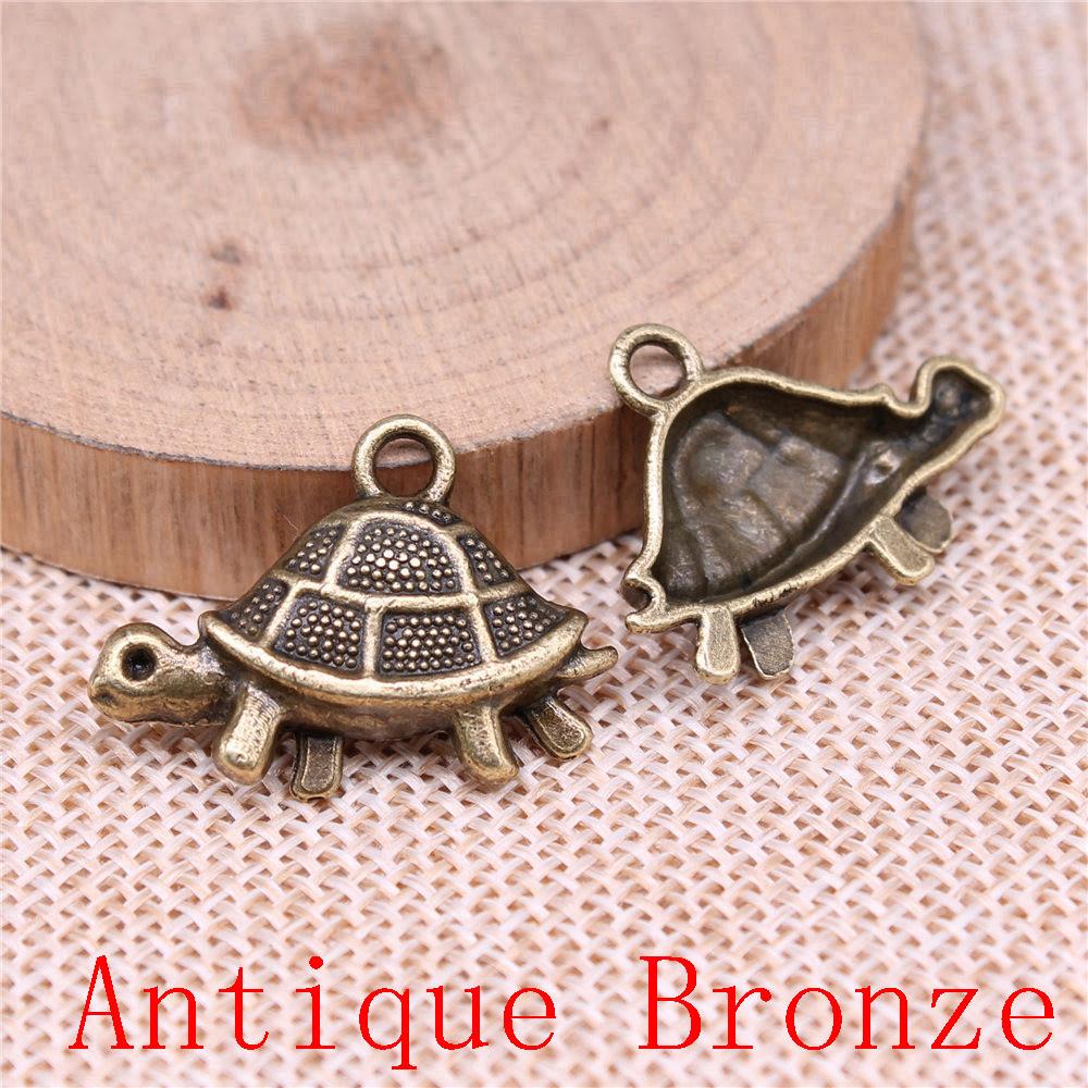 Turtle Shaped Charms Pendant For Bracelet Necklace Jewelry Making Craft Findings