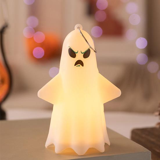 Halloween Spøkelseslys Skummelt Spøkelsesdekorasjon Lysende Spøkelsespynt Hengende Lys for Bord Kaminhylle Veggdekorasjon