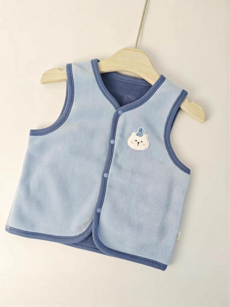 2025 Autumn/Winter Children's Double-Sided Sherpa Fleece Vest – Warm Cardigan Cape for Boys and Girls, Small To Medium Children