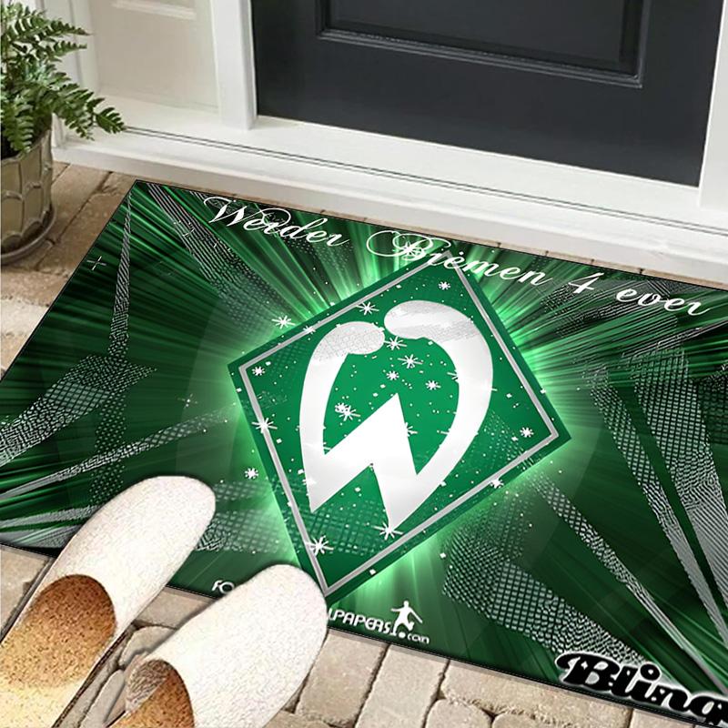 1 Stück Teppich Grün und Weiß Werder Teppich, Stuhlmatte, Bereichsteppich für Büro Schlafzimmer Wohnzimmer Schlafzimmer, Fußmatten Dekoration Weihnachtsgeschenke für Fans