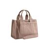 Coach Cargo 26 Embroidered Logo Zipper Closure Large Capacity Canvas Satin Leather Tote Shopping Bag Women Tote Natural CP164-LHVRA