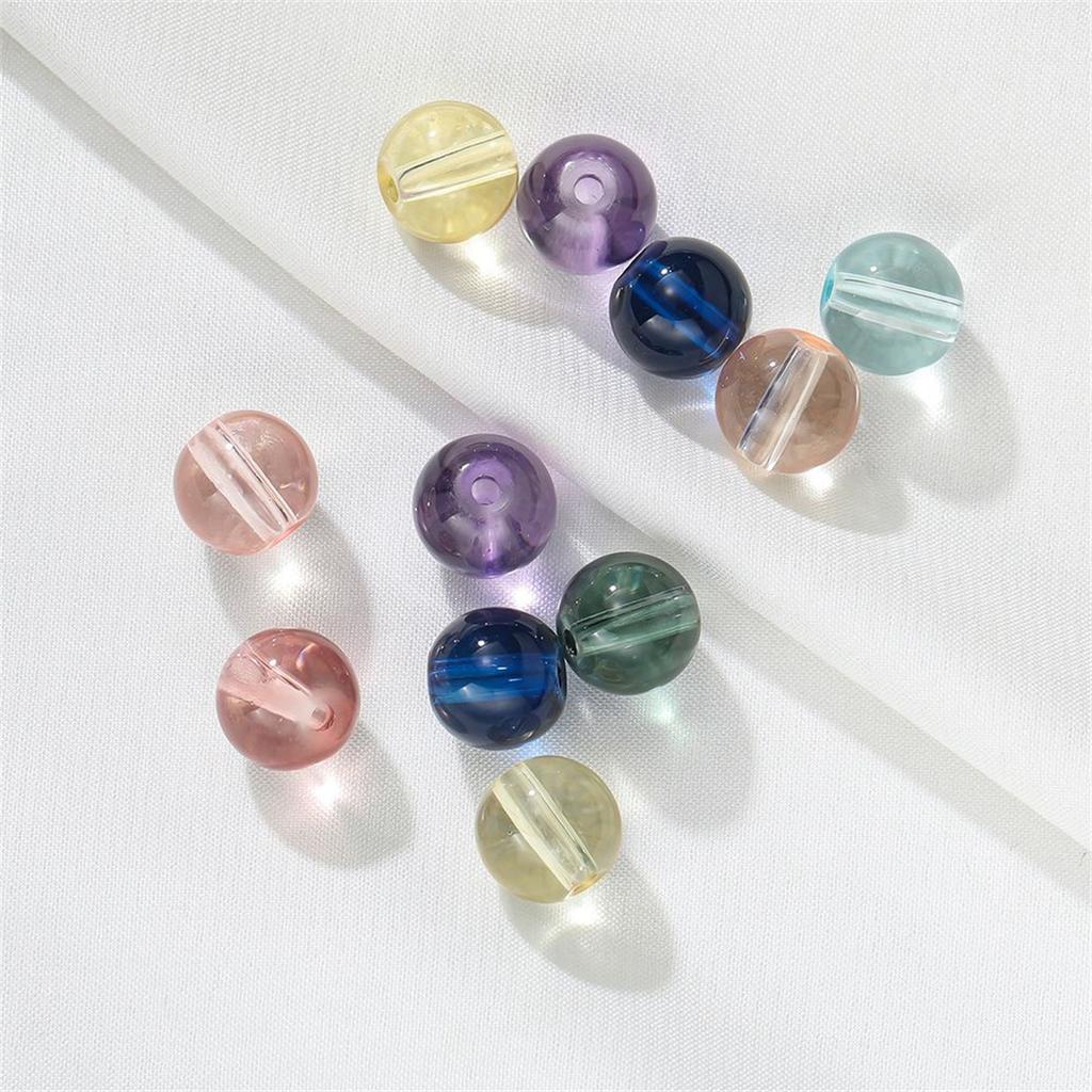 50Pcs 8mm Fun Candy Color Fashion Synthetic Exquisite Lilac Beads Faceted Purple Beads Bracelets Make Trend Jewelry Workmanship