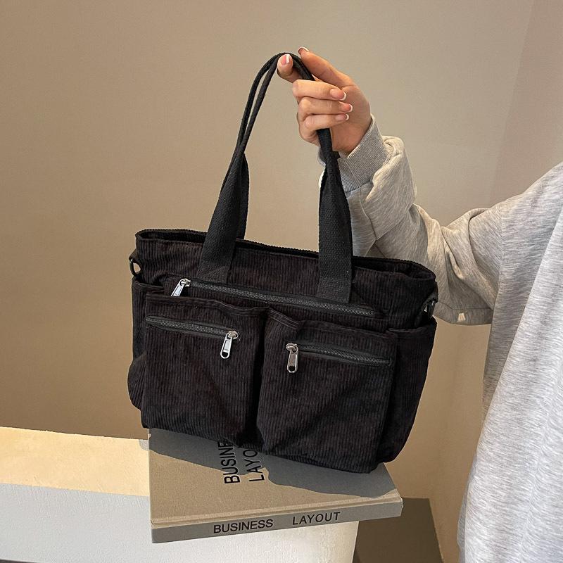 Creative Corduroy Crossbody Bag for Women Shoulder Bags Casual Satchel Purse for Office School and Everyday Use  Green