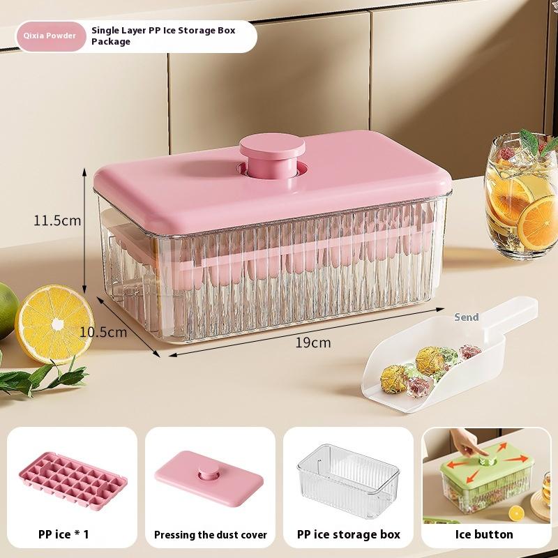 Press-to-Release Ice Cube Tray Food Grade Large Capacity for Home Freezer Storage Box for Perfect Ice Blocks Ice Cube Gadget