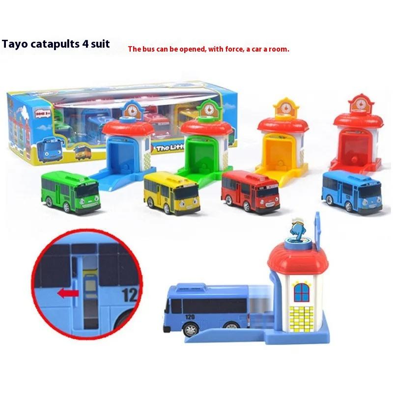 Tayo Minibus Slingsho Warrior Car Toy Set Diy Track Tayo Cartoon Car Toy Collection Car Model Holiday Gift
