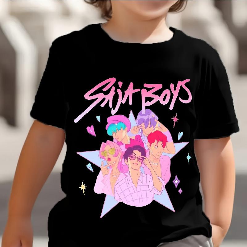 KPop Demon Hunters Kids T Shirt Huntrix Girl Saja Boys Baby Tops Toddler Tees Zoey Rumi Mira Clothes Children T-shirts Short Sleeve Wear