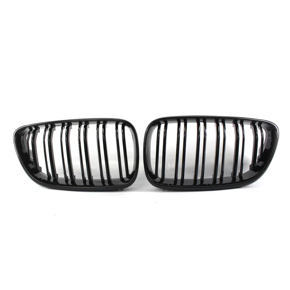 Gloss Black M Color Dual Slat Front Hood Kidney Grilles Grill Compatible For BMW F22 F23 M2 2014-2018 For BMW 225i 218i 220i
