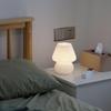 American Medieval Vintage Striped Glass Mushroom Table Lamp with USB - Retro Bedside Night Light