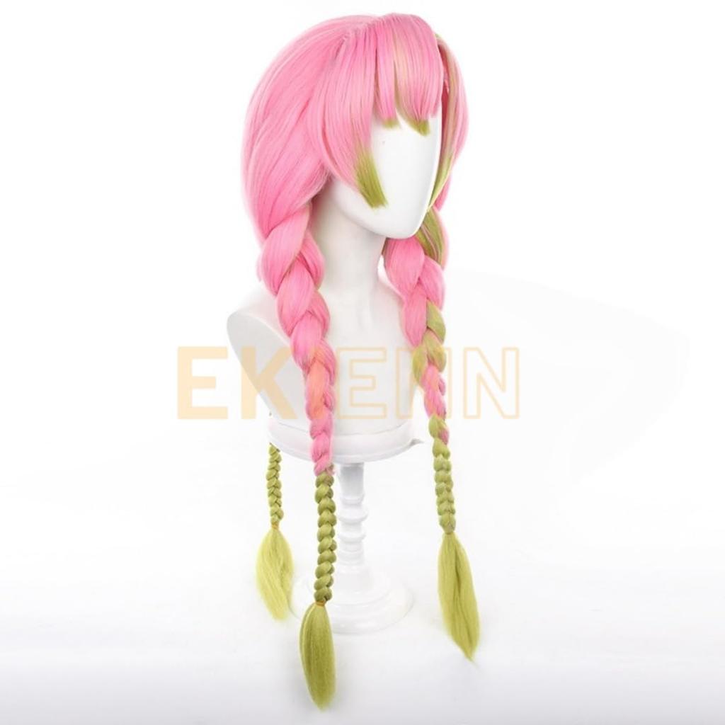 Ekienn Kanroji Mitsuri Cosplay Anime Event Peruka, Odporna na ciepło, Kostium, Halloween, Impreza, Wydarzenie, Kostium, Peruka, Przebranie, Impreza,