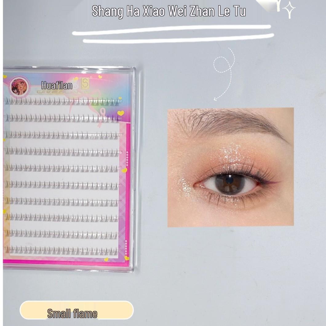 Defi Blue Cyan Square Box Lower False Eyelashes with Little Flame Design