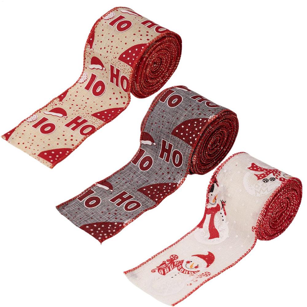 3 Rollen Weihnachtsbaumband Jute Punkt Basteln Weihnachts-Kranzband Für Herbst Herbst Halloween Baumschmuck Kranzbinden