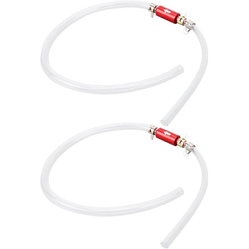 2 Pack Brake Bleeder Hose for Motorcycle Car with One Way Check Valve Tube 6MM Universal Brake Bleeding Tool Kit for Hydraulic System Bleeding, Car