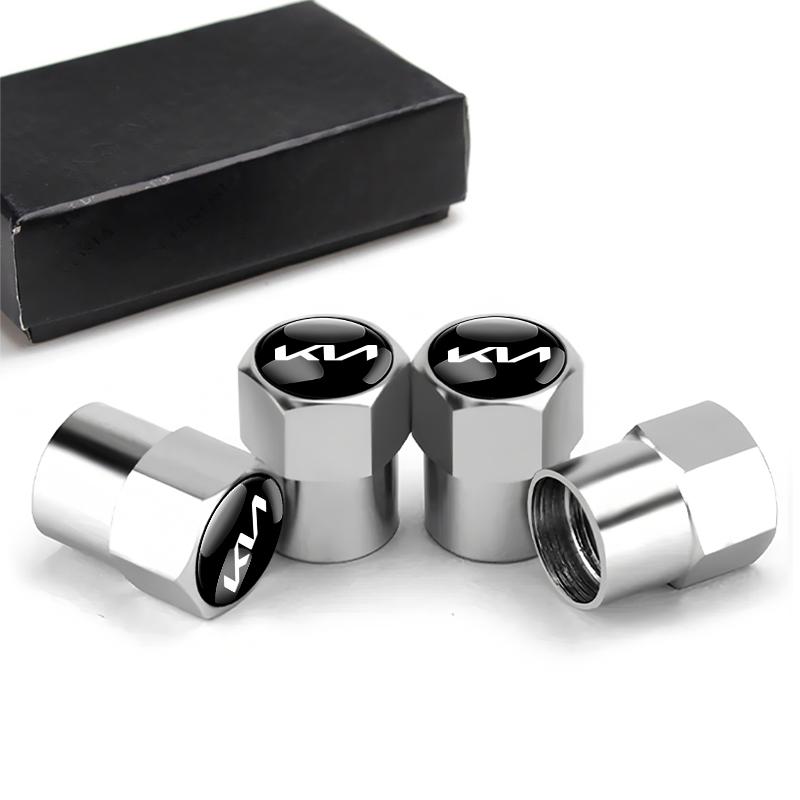 4Pcs Car Tire Valve Caps Aluminum Alloy Stem Cover For KIA K3 Sportage Carnival K5 Seltos Pegas KX1 EV5 Sonet EV6 K4 EV3 Ceed K8